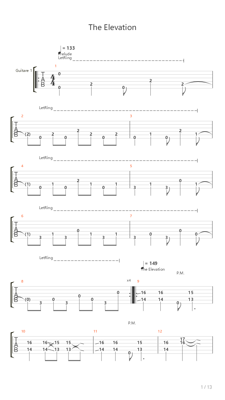 The Elevation吉他谱