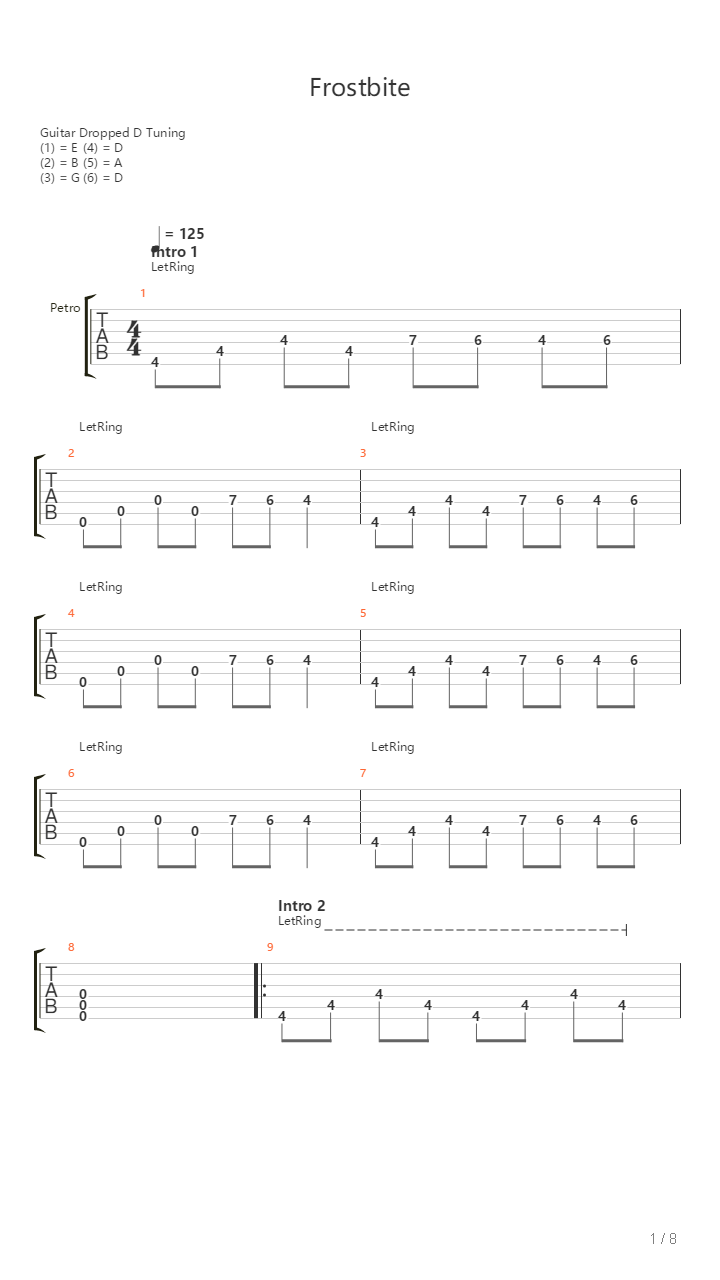 Frostbite吉他谱