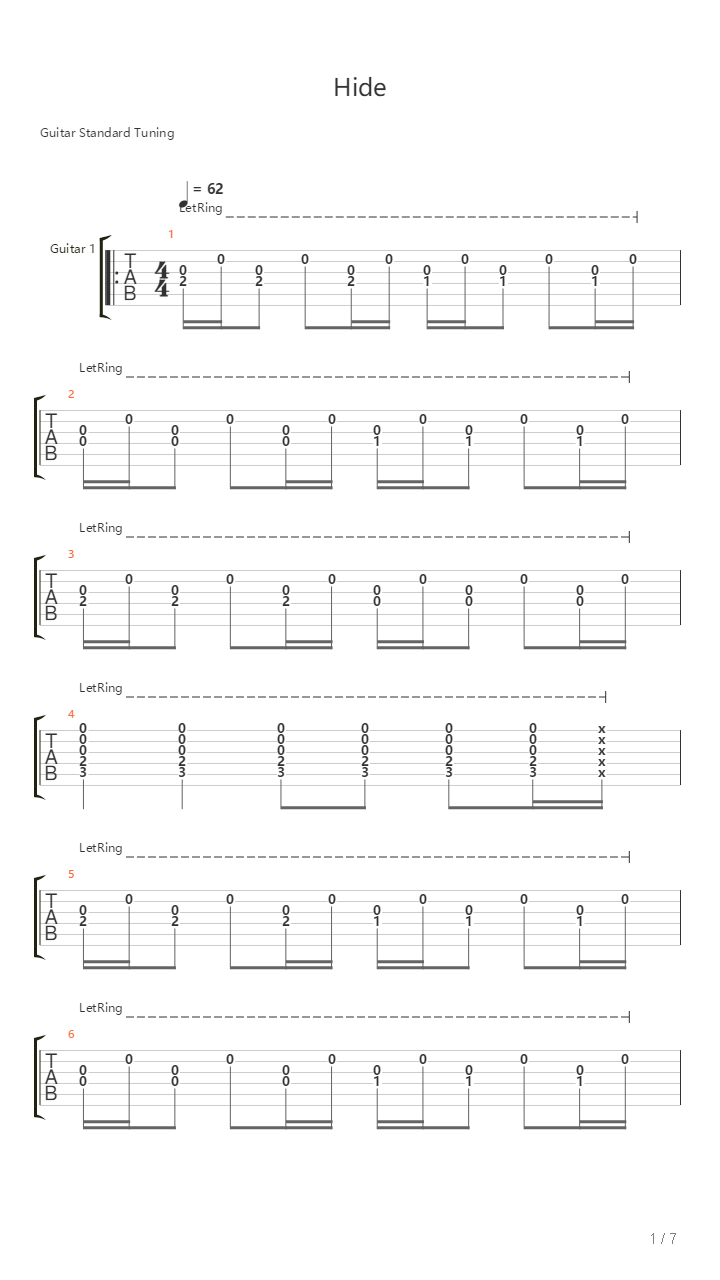 Hide吉他谱