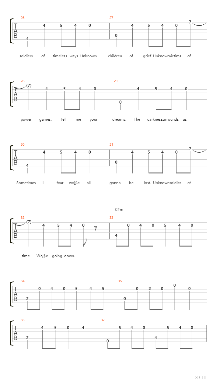 Soldier Of Time吉他谱