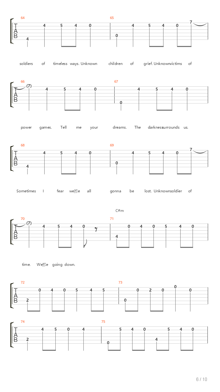 Soldier Of Time吉他谱