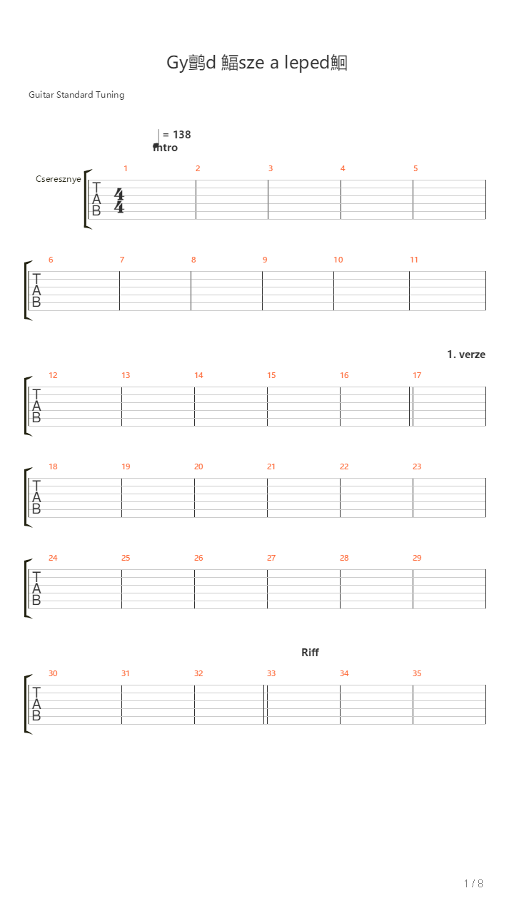 Gyurd Ossze A Lepedot吉他谱