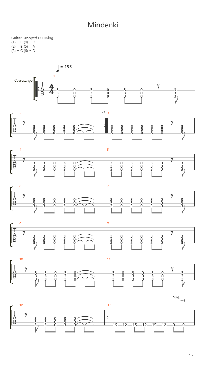 Mindenki吉他谱