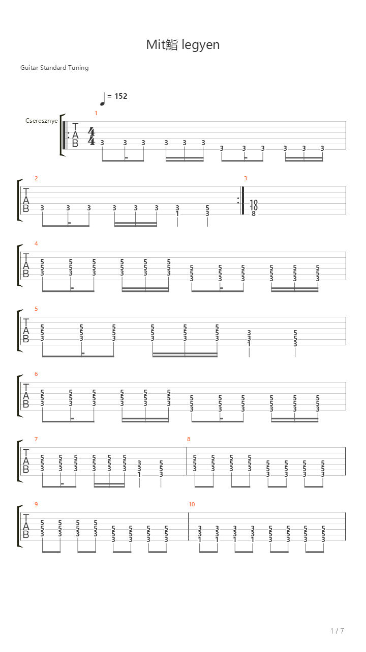 Mitl Legyen吉他谱