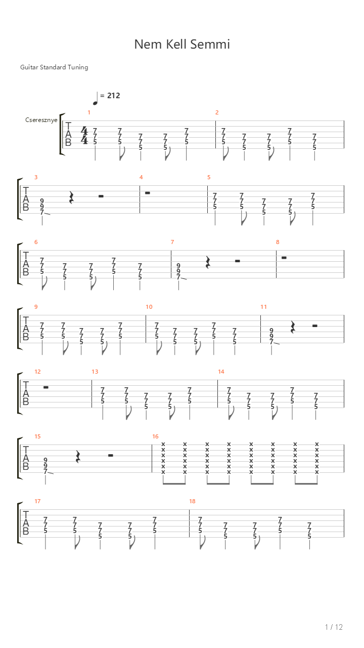 Nem Kell Semmi吉他谱