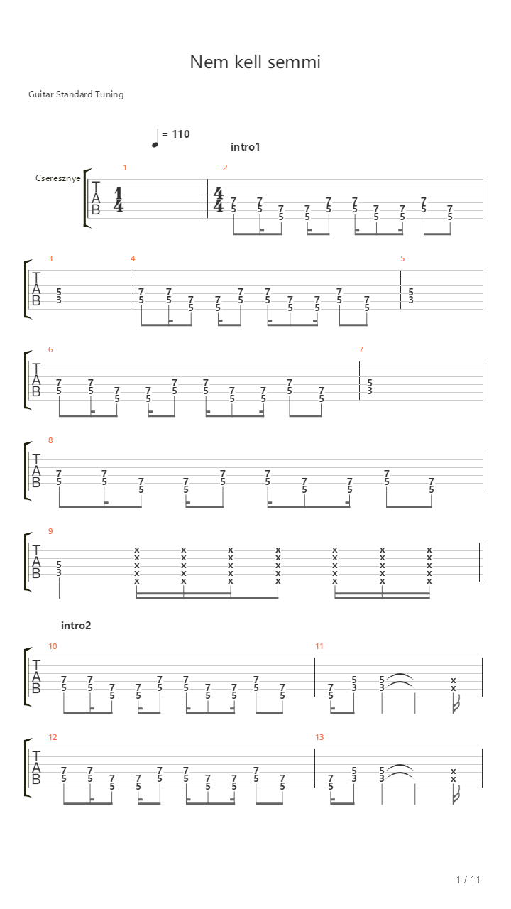 Nem Kell Semmi吉他谱