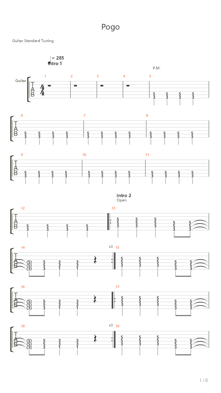Pogo吉他谱