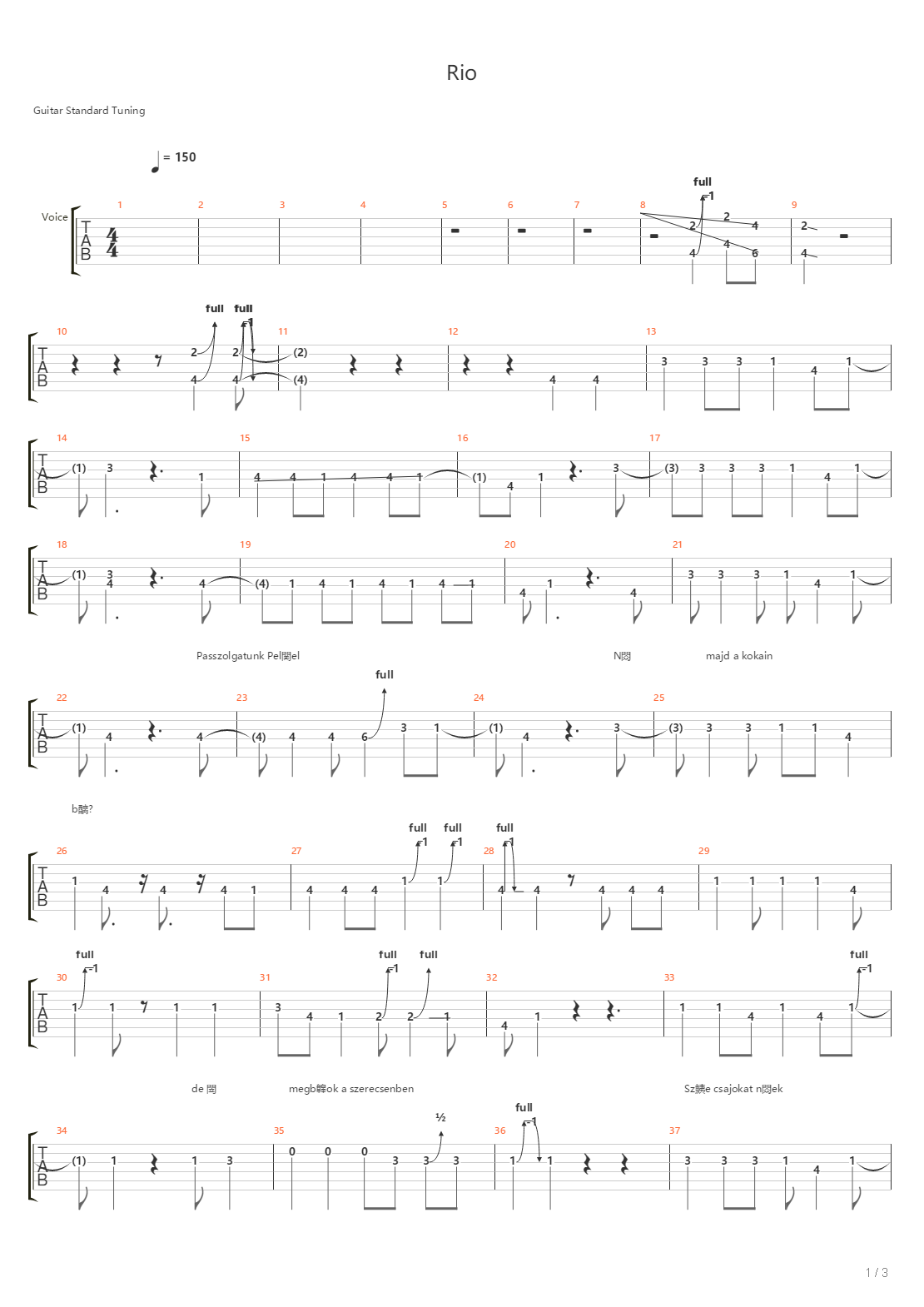 Rio吉他谱