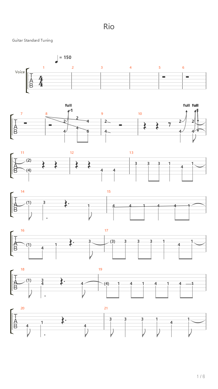 Rio吉他谱