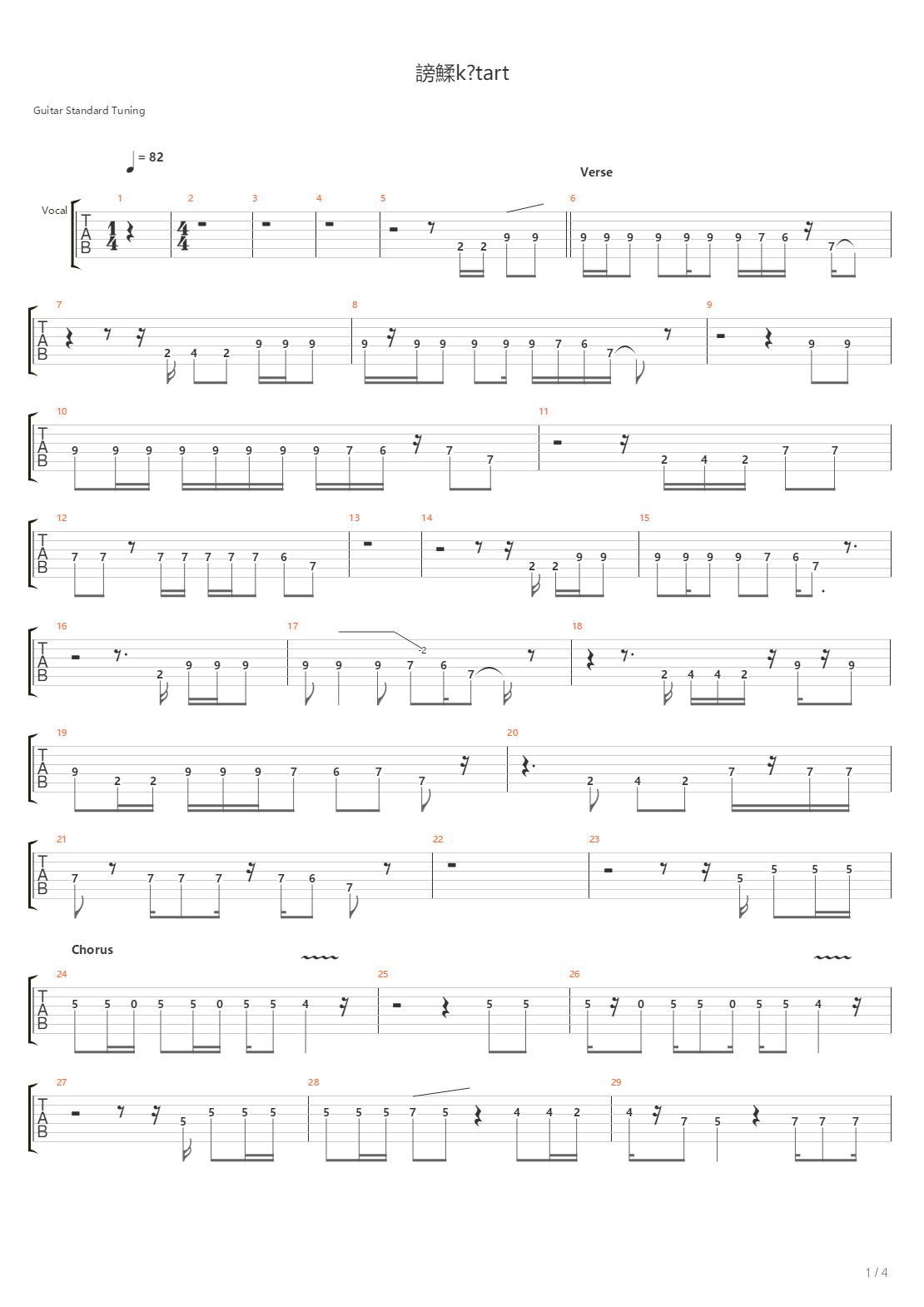 Rkk Tart吉他谱