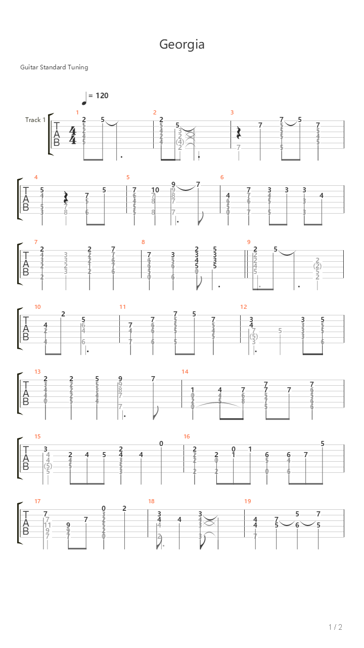 Georgia On My Mind吉他谱