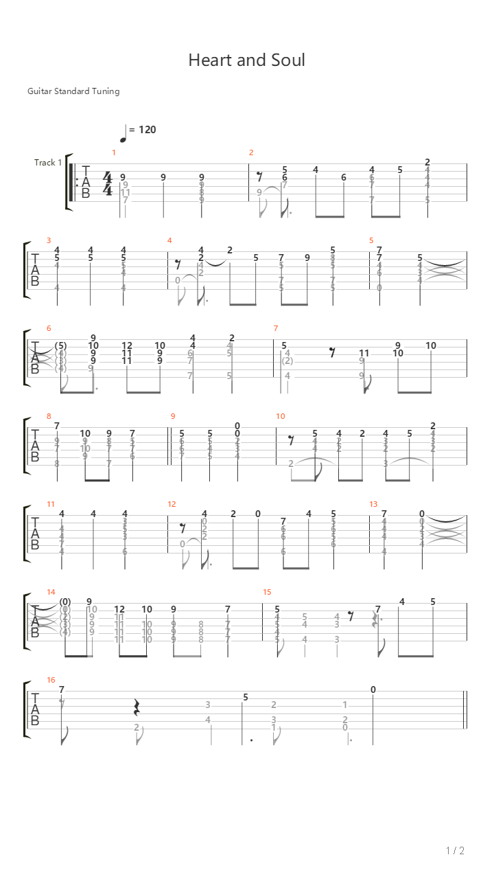Heart And Soul吉他谱