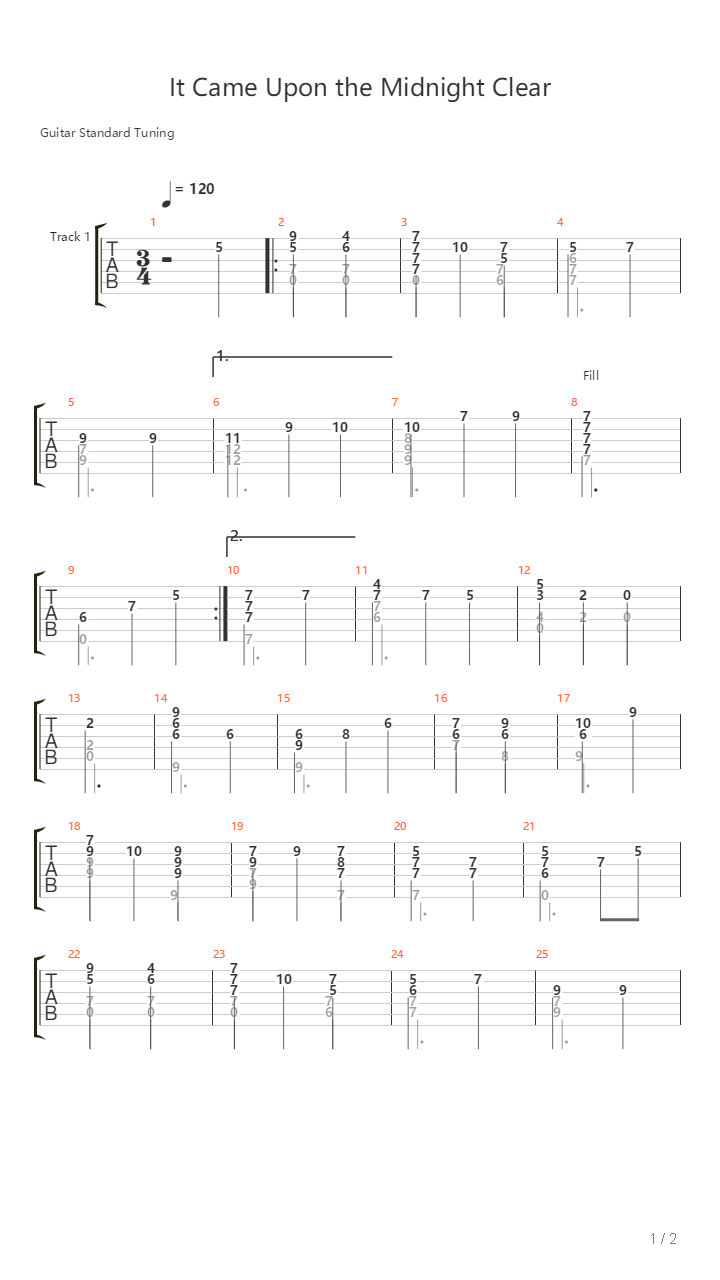 It Came Upon The Midnight Clear吉他谱