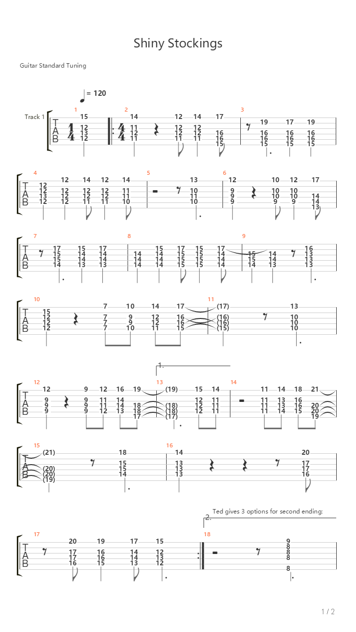 Shiny Stockings吉他谱