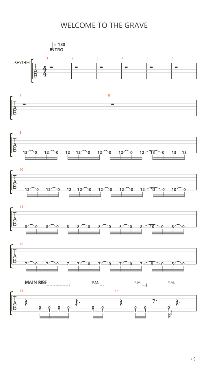 Welcome To The Grave吉他谱