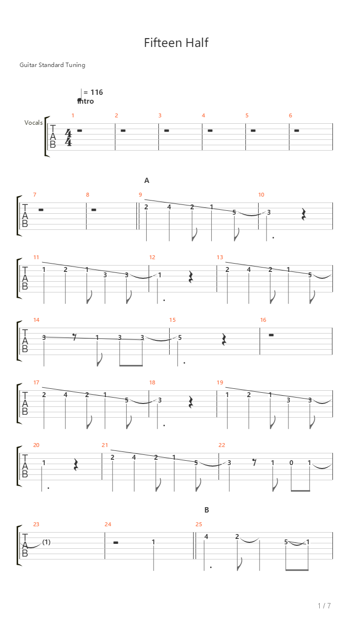 Fifteen Half吉他谱