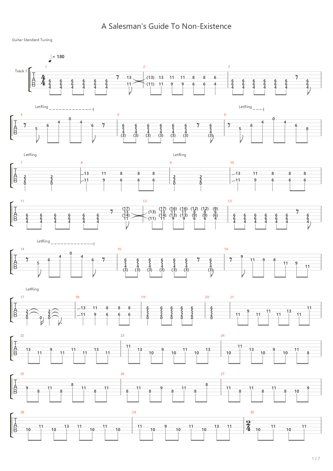 A Salesmans Guide To Non-Existence吉他谱