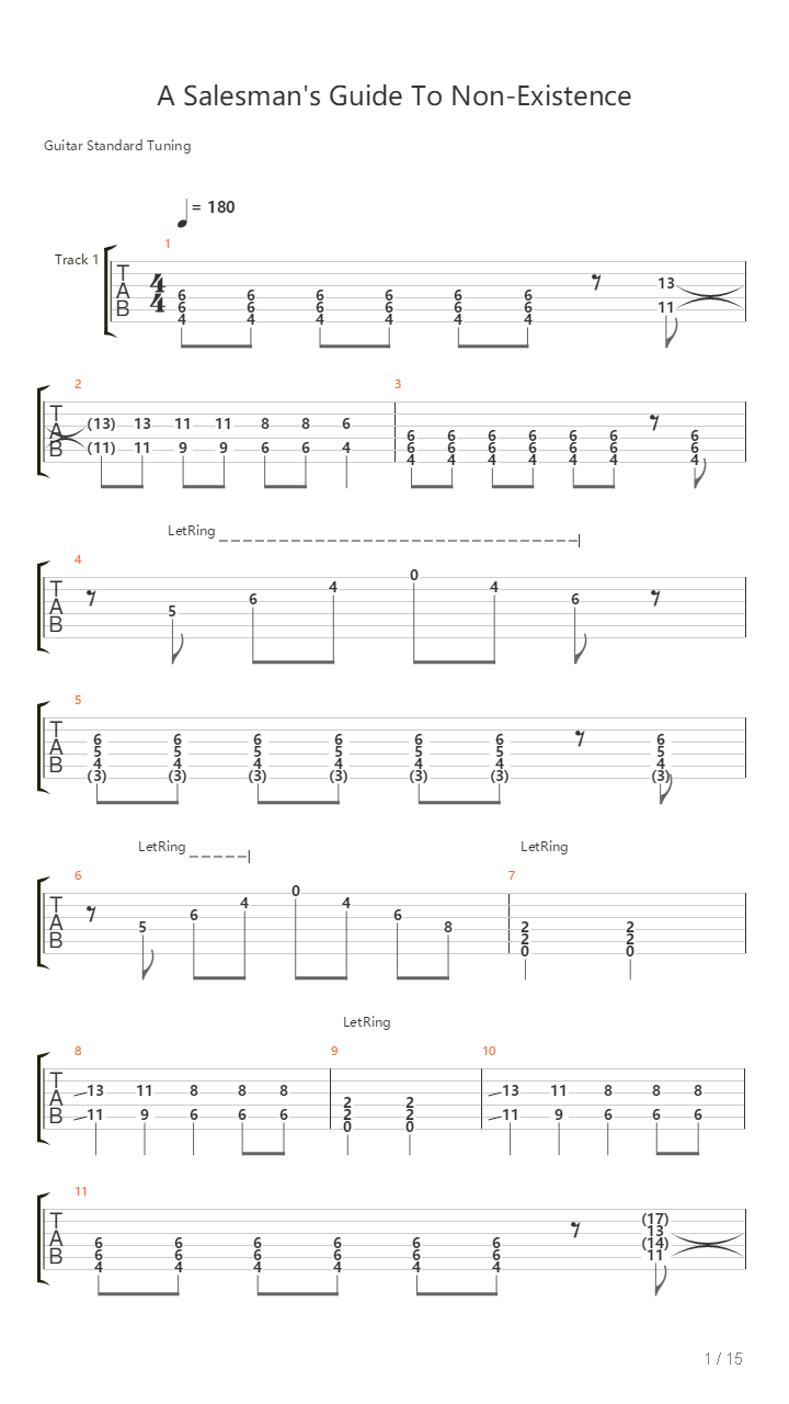 A Salesmans Guide To Non-Existence吉他谱