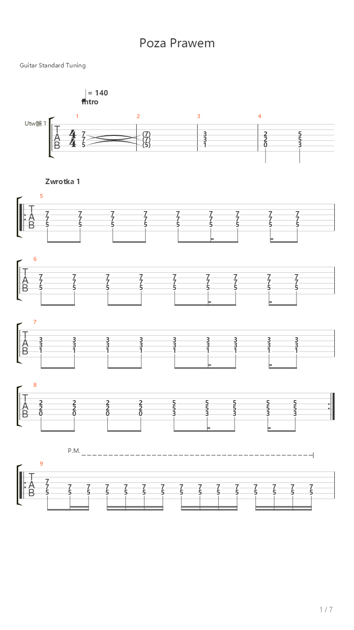 Poza Prawem吉他谱