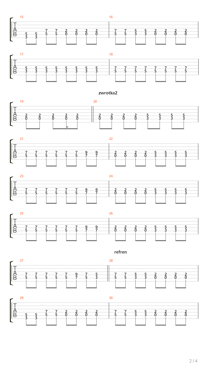 Ten Kraj吉他谱