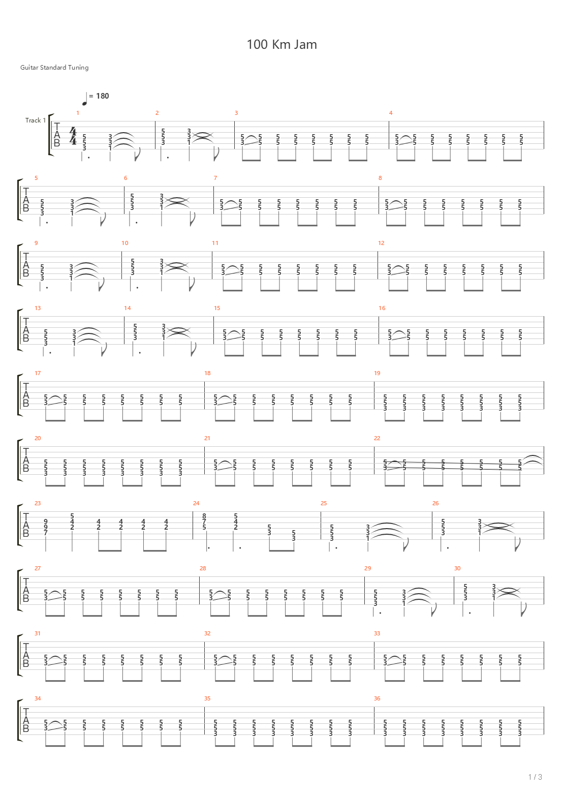 100 Km Jam吉他谱