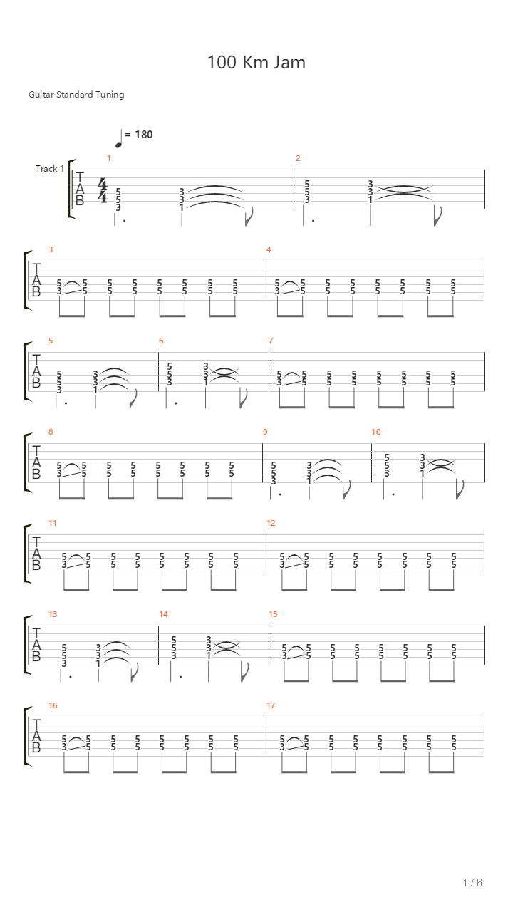 100 Km Jam吉他谱