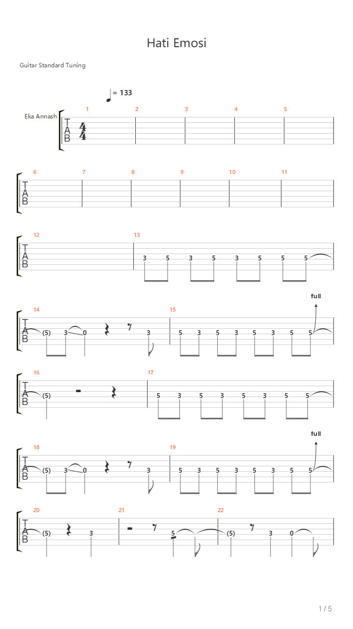 Hati Emosi吉他谱