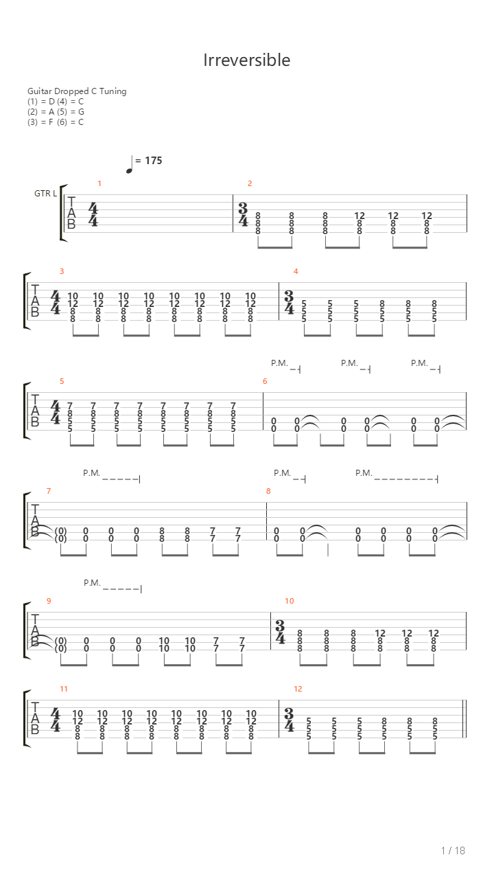 Irreversible吉他谱