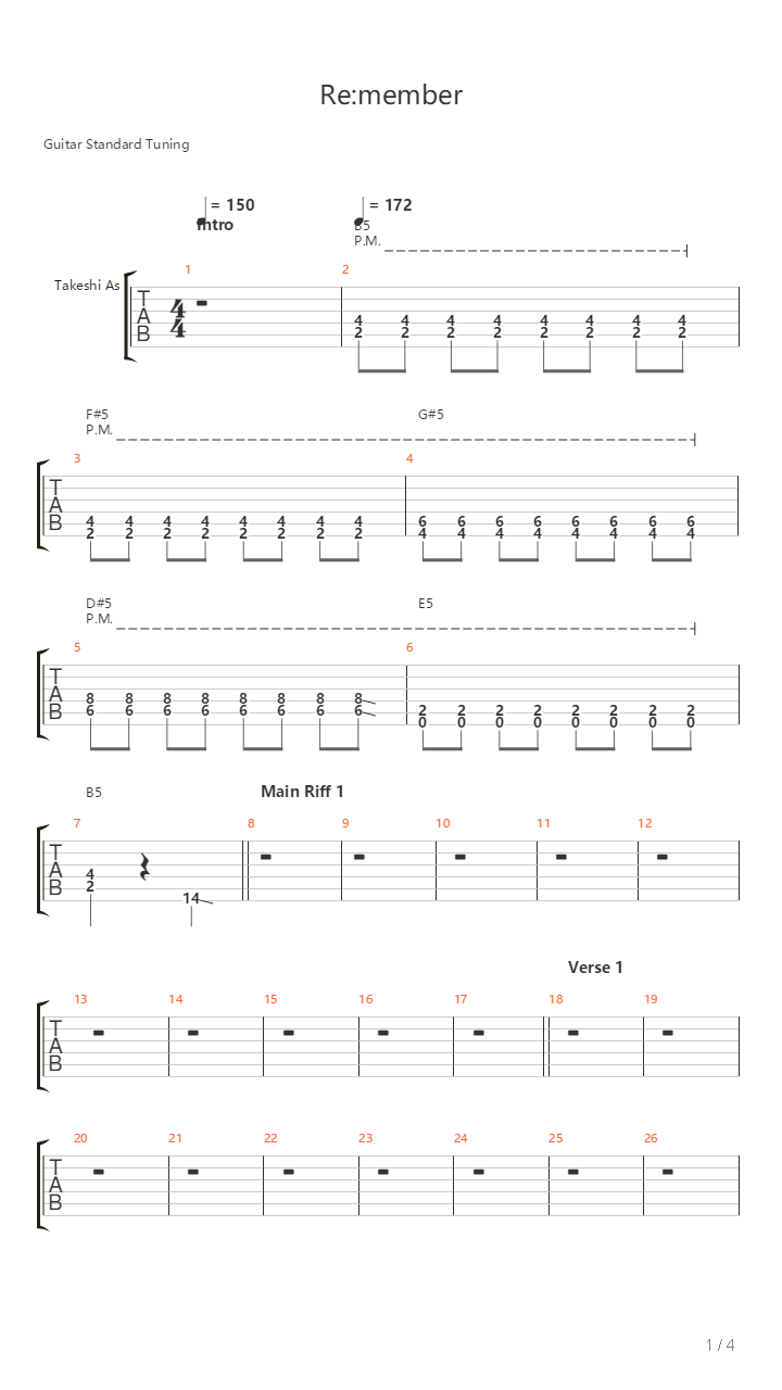 Remember吉他谱
