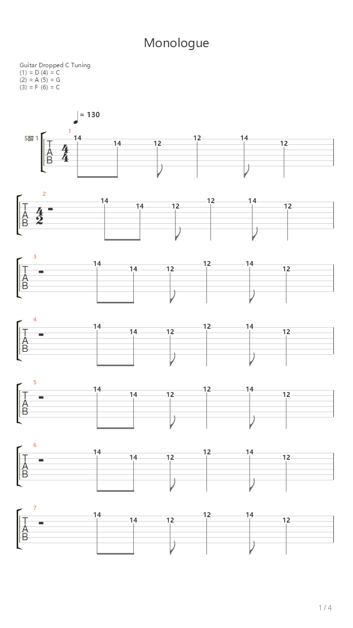 Monologue吉他谱