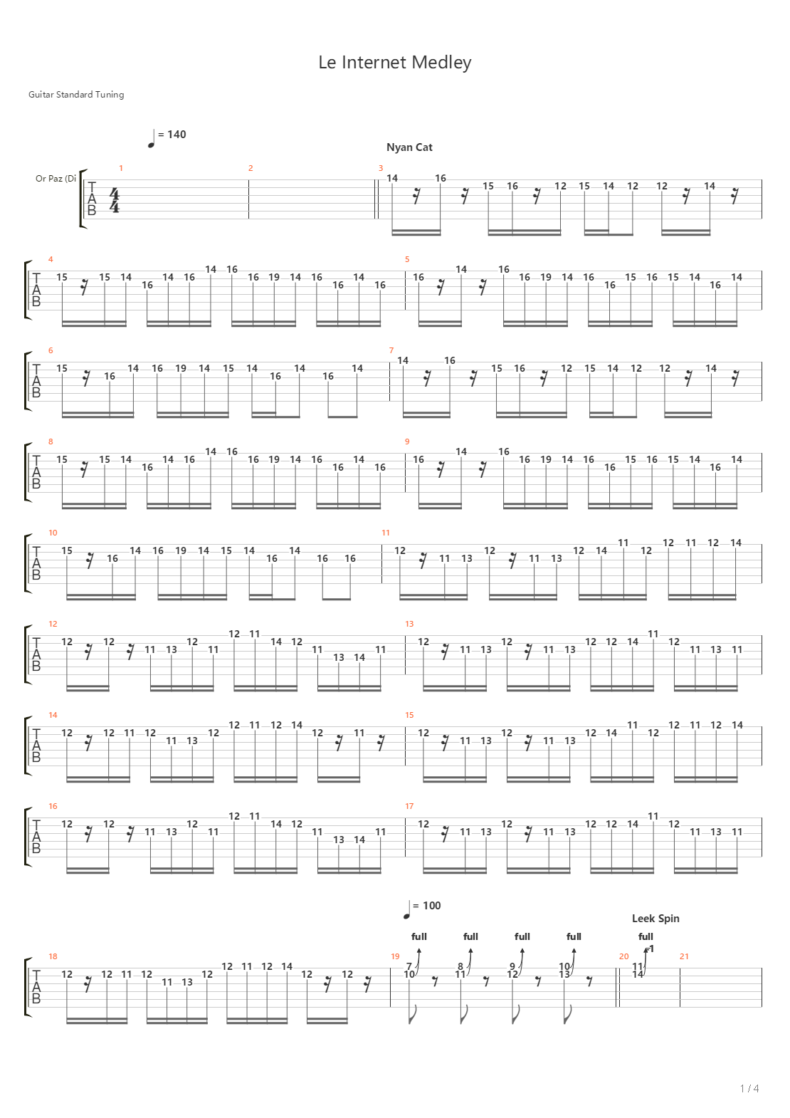 Le Internet Medley吉他谱