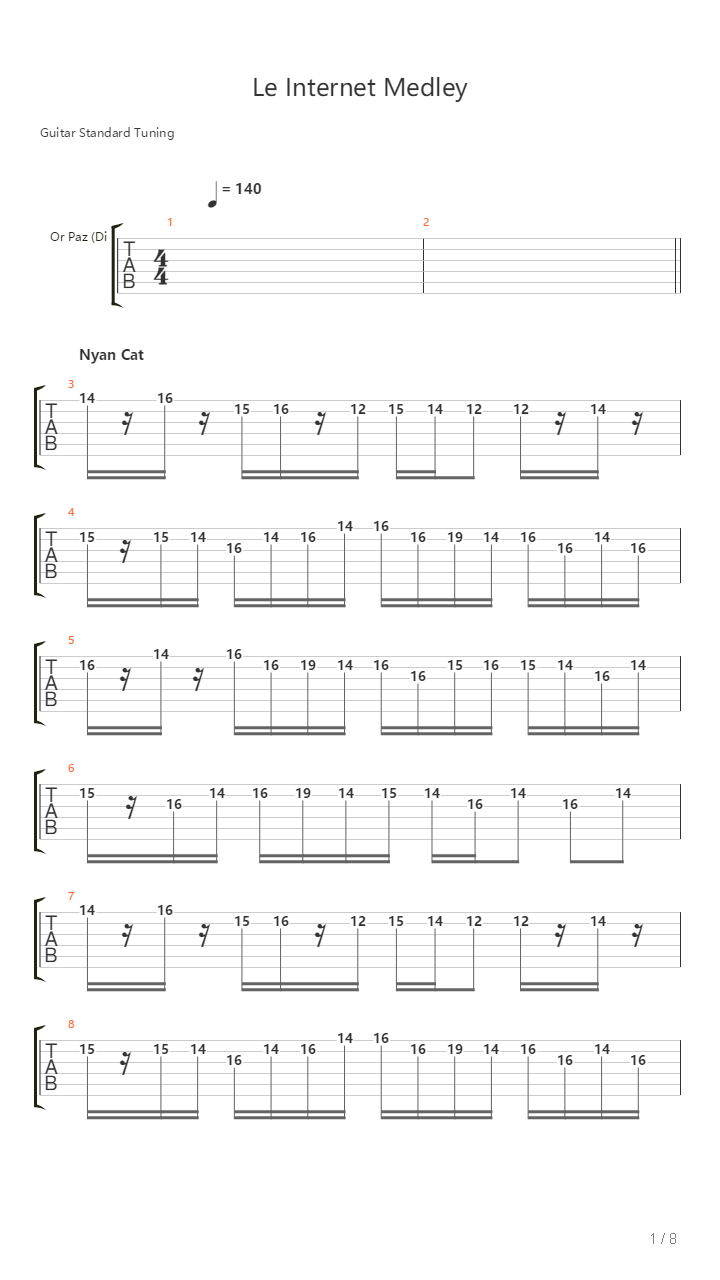 Le Internet Medley吉他谱