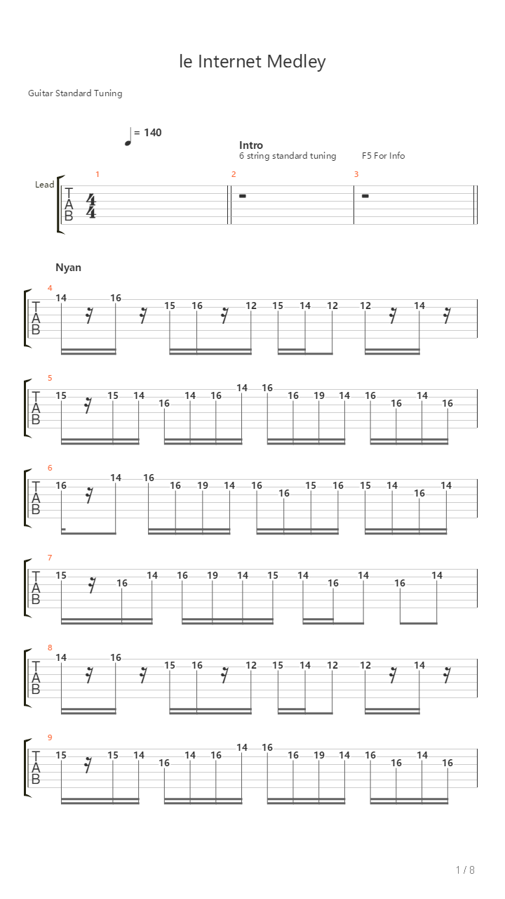 Le Internet Medley吉他谱
