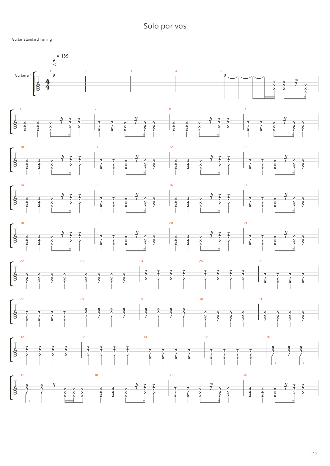 Solo Por Vos吉他谱