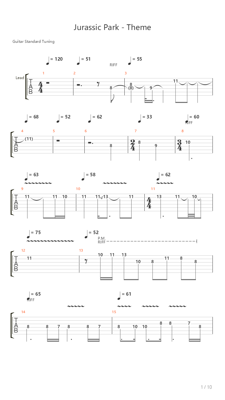 Jurassic Park - Theme吉他谱