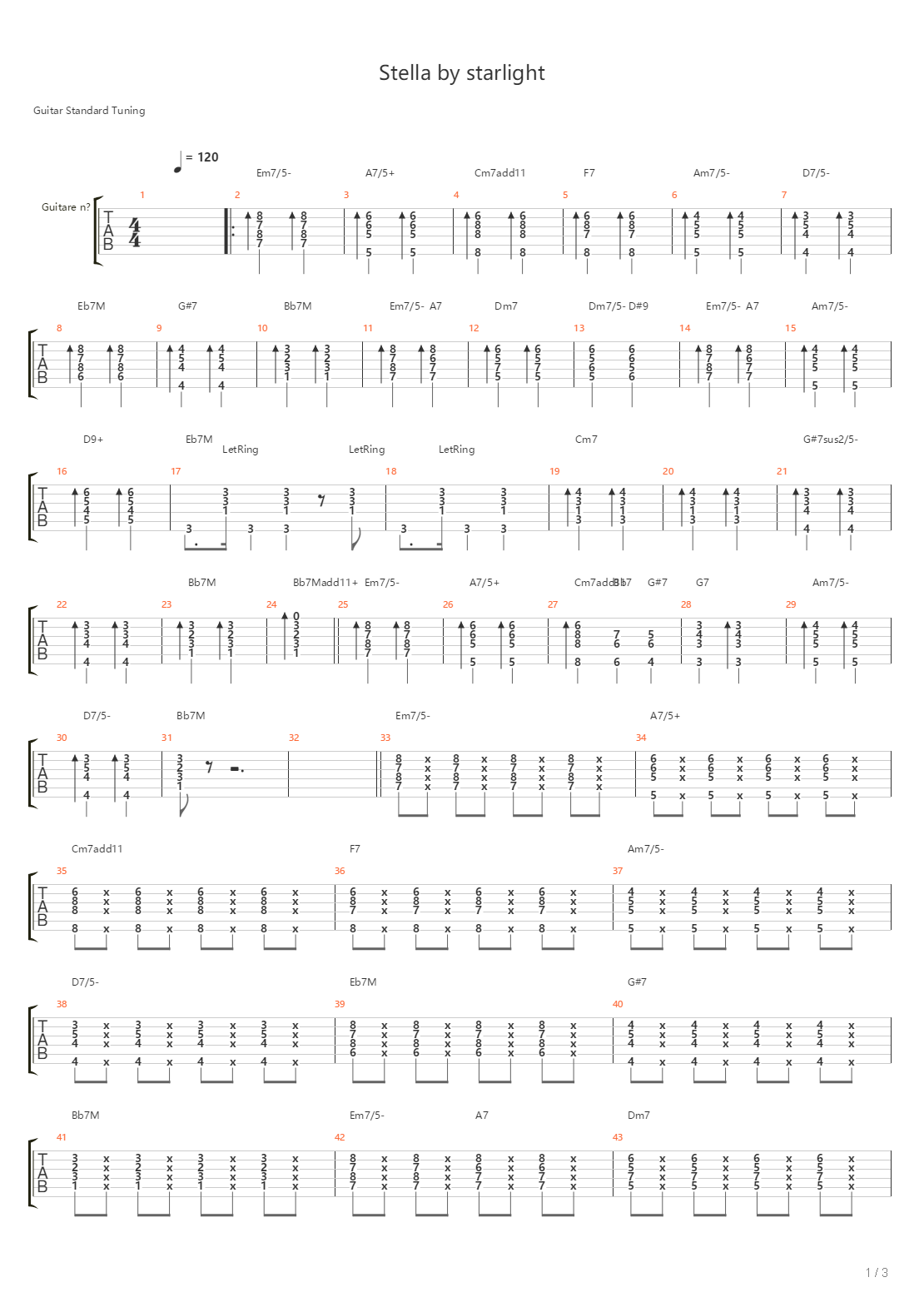 Stella By Starlight吉他谱