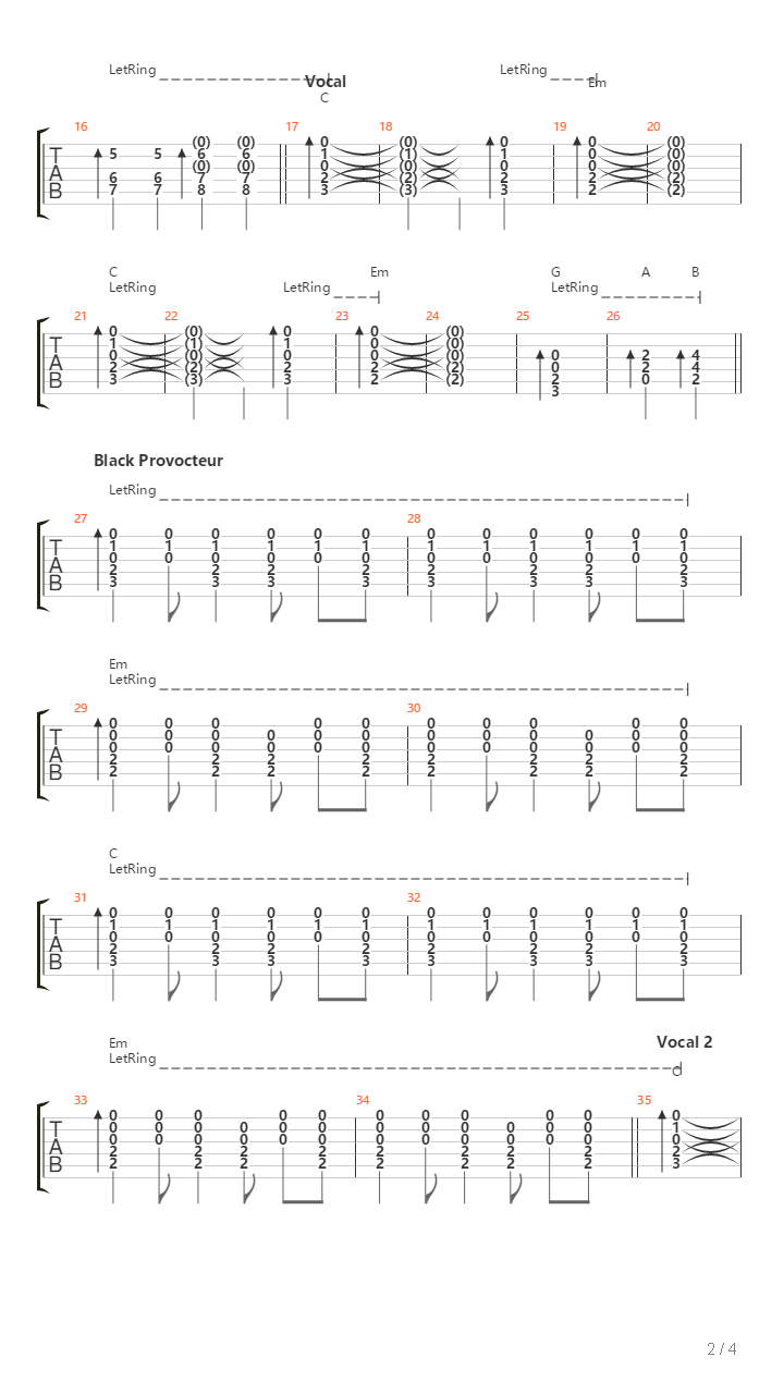 Black Provocateur吉他谱
