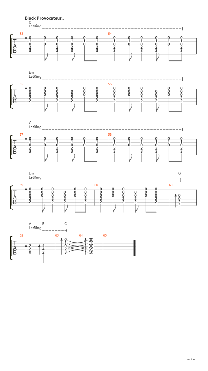 Black Provocateur吉他谱