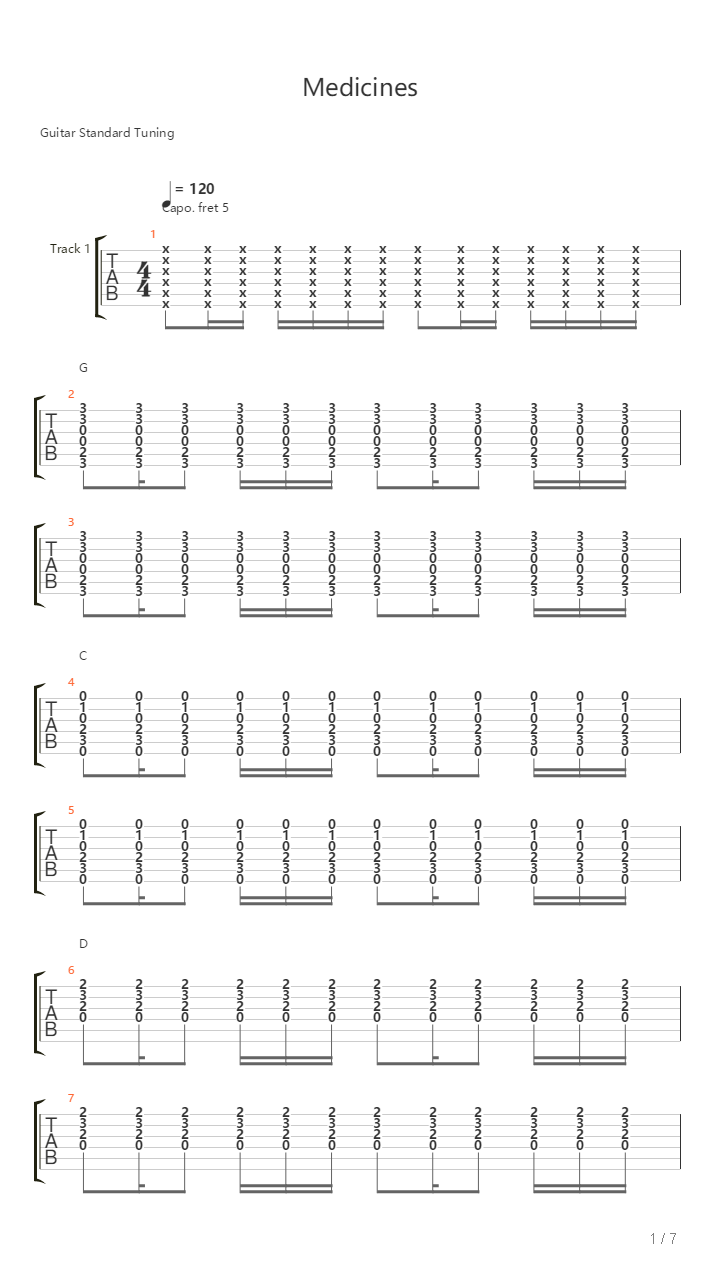 Medicines吉他谱