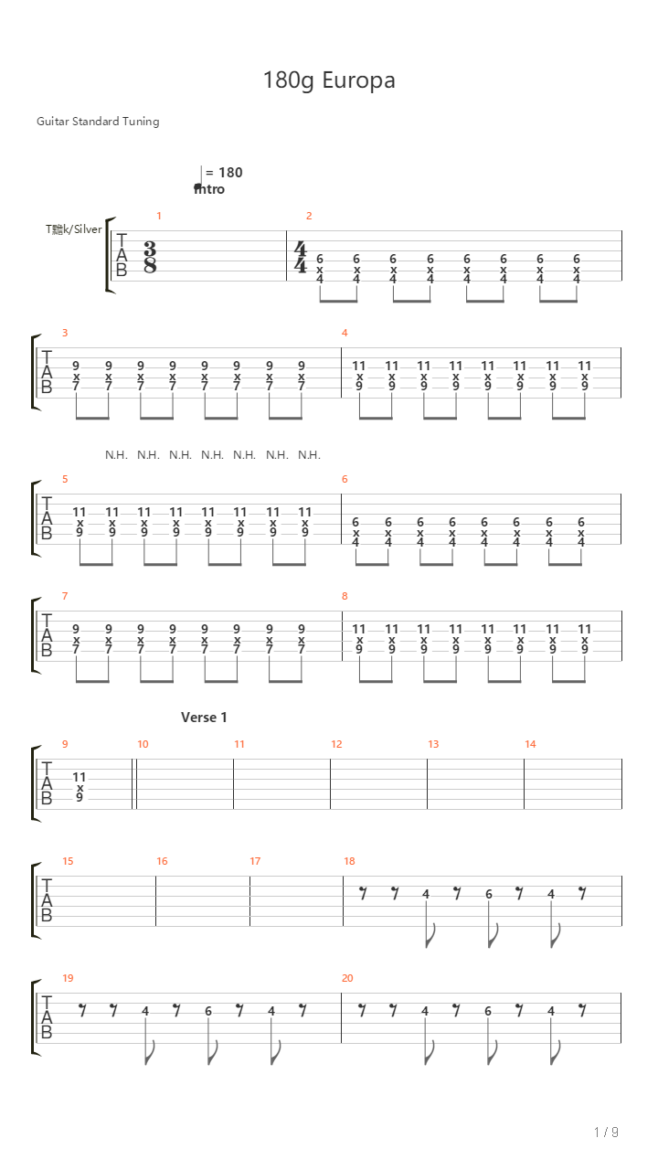 180 G Europa吉他谱