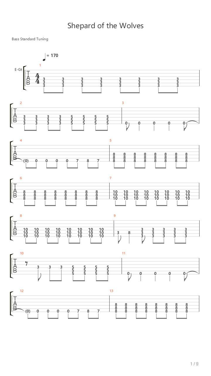 Shepard Of The Wolves吉他谱