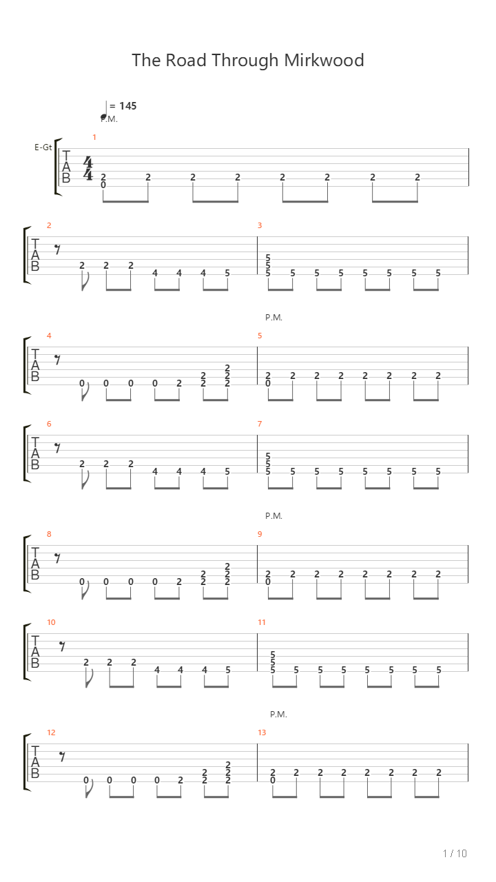 The Road Through Mirkwood吉他谱