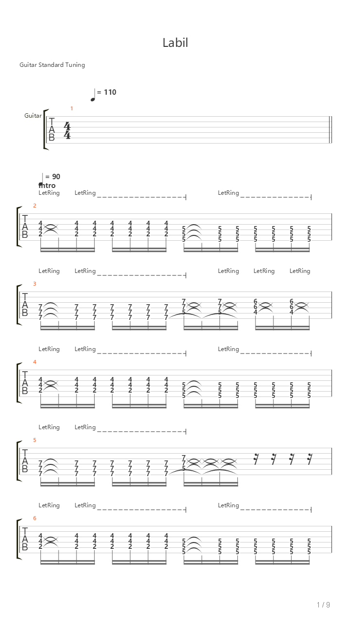 Labil吉他谱