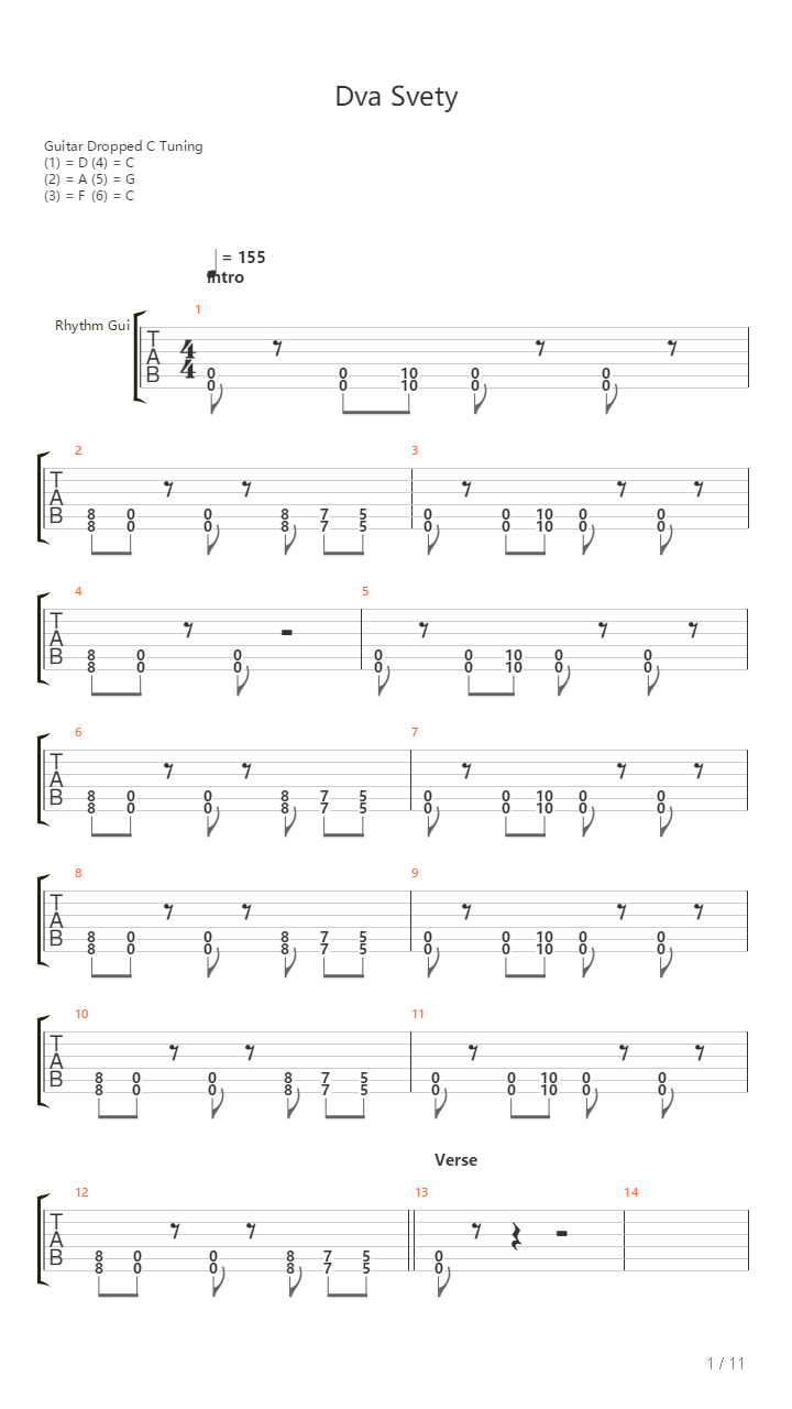 Dva Svety吉他谱