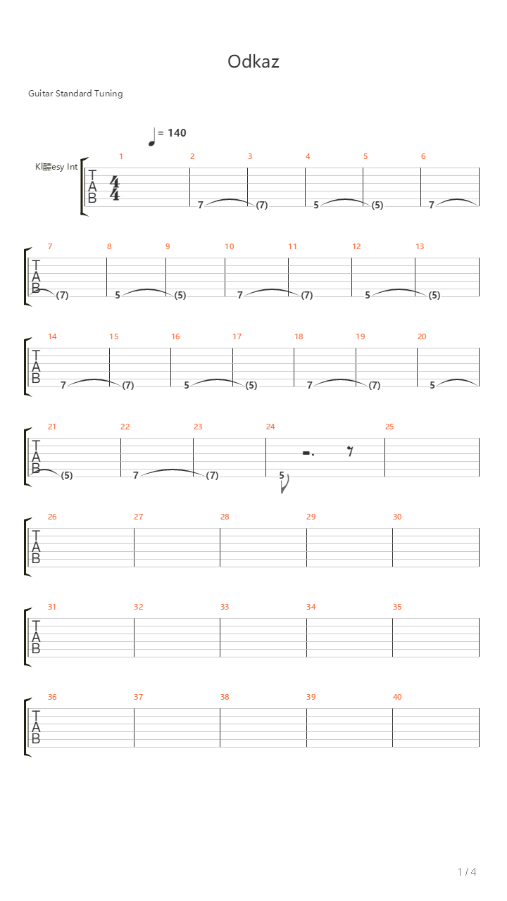 Odkaz吉他谱