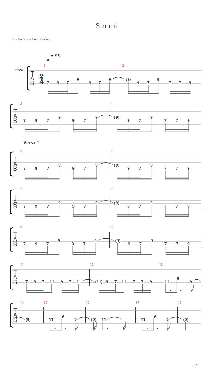 Sin Mi吉他谱