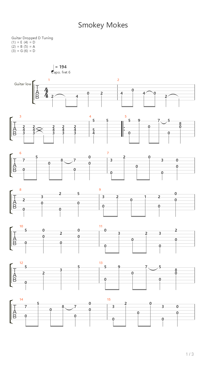 Smokey Mokes吉他谱