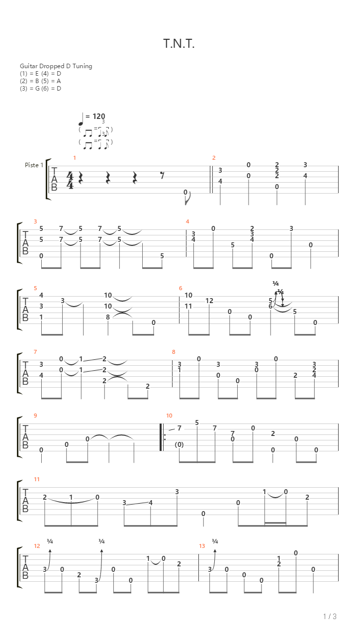 Tnt吉他谱