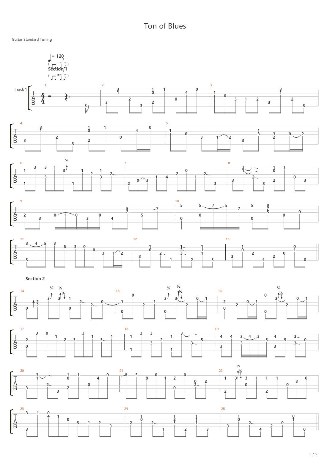 Ton Of Blues吉他谱