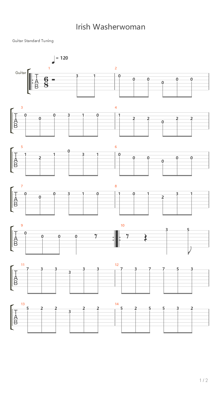 Irish Washerwoman吉他谱